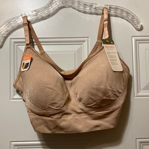 Warner's Seamless Wireless Bra in Nude-Tan XL NWT